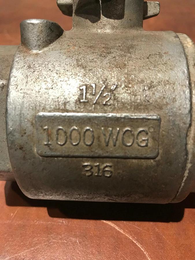 1 1/2" 1.5" 1000 WOG 316 Ball Valve