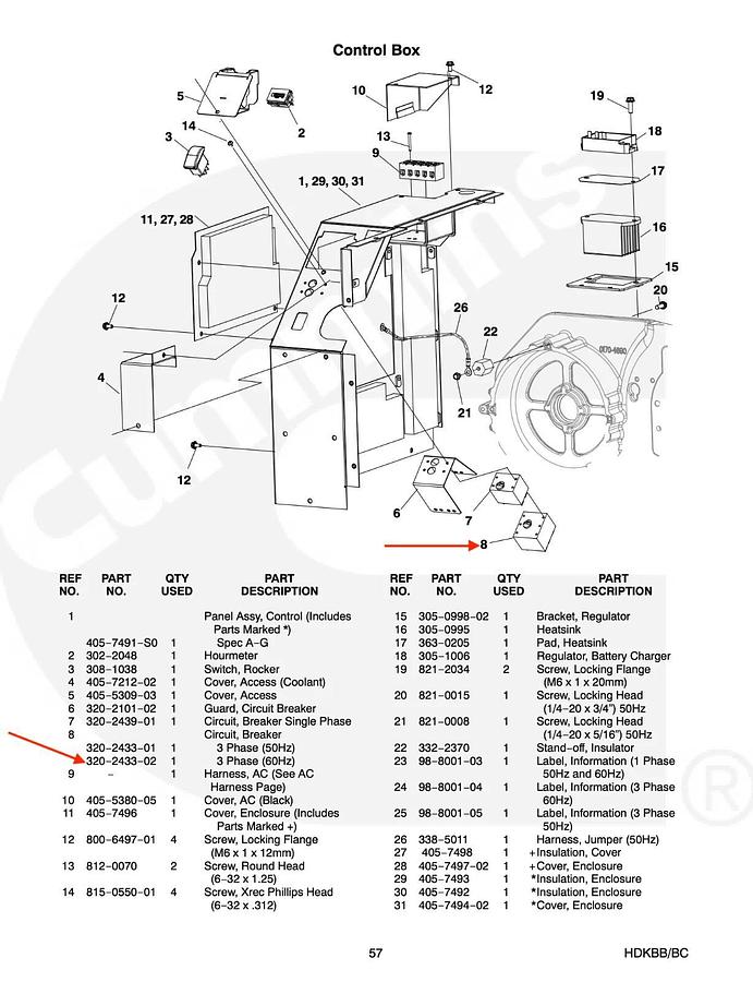 Used Genuine OEM Cummins HDKBB HDKBC AirPax Circuit Breaker 15A 250V | PN 320-2433-02