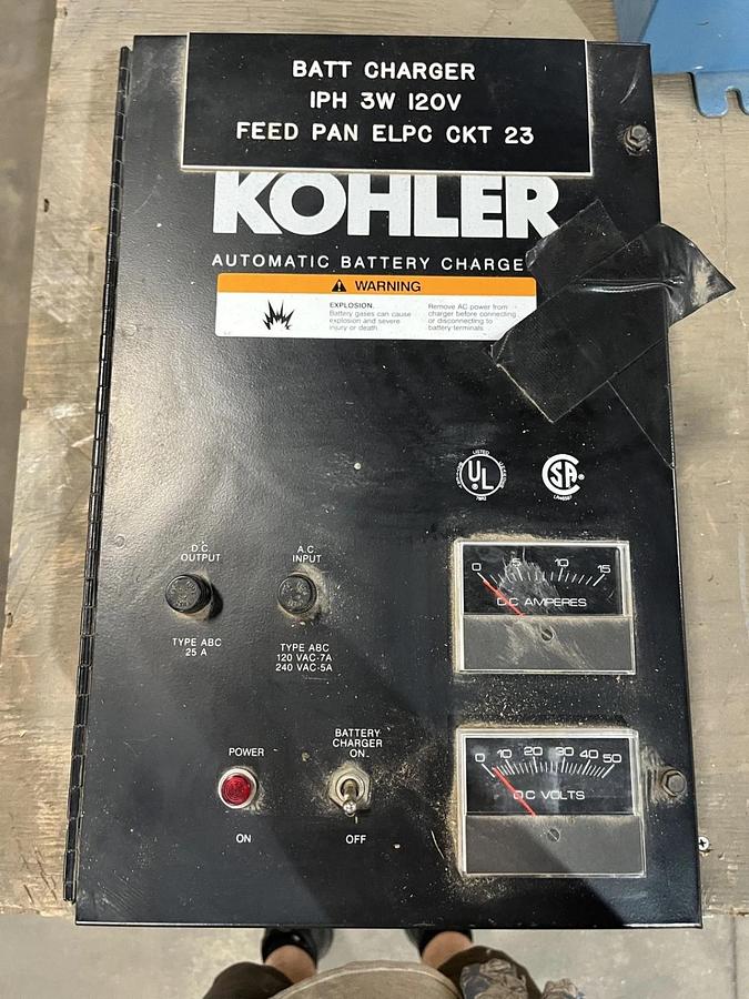 Used Used Kohler 120/240 VAC 26VDC Automatic Battery Charger - P/N: A-326767