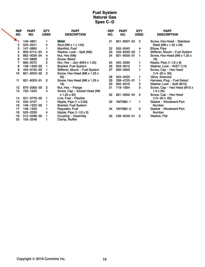 Used Cummins Onan Woodward VM7450 Mixer Natural Gas Propane GGLA GGLB | P/N: 146-0851