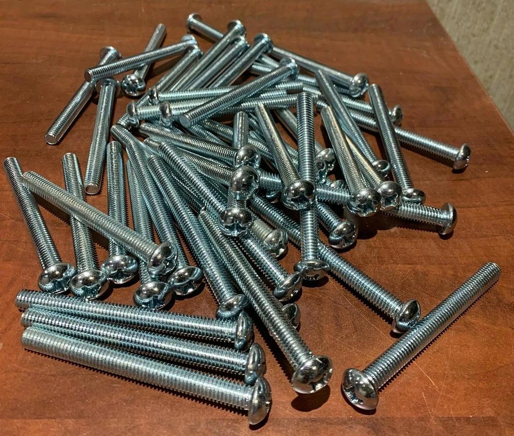 Used (50 Bolts) 3/8" 4" Long Steel Phillips Machine Screws Coarse Thread