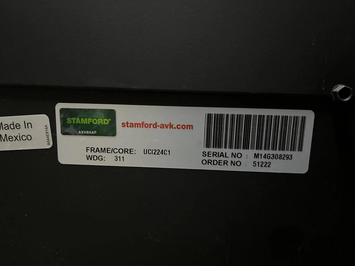 Used 38kW Stamford UCI224C1 Alternator 480V 3Ph - Winding 311