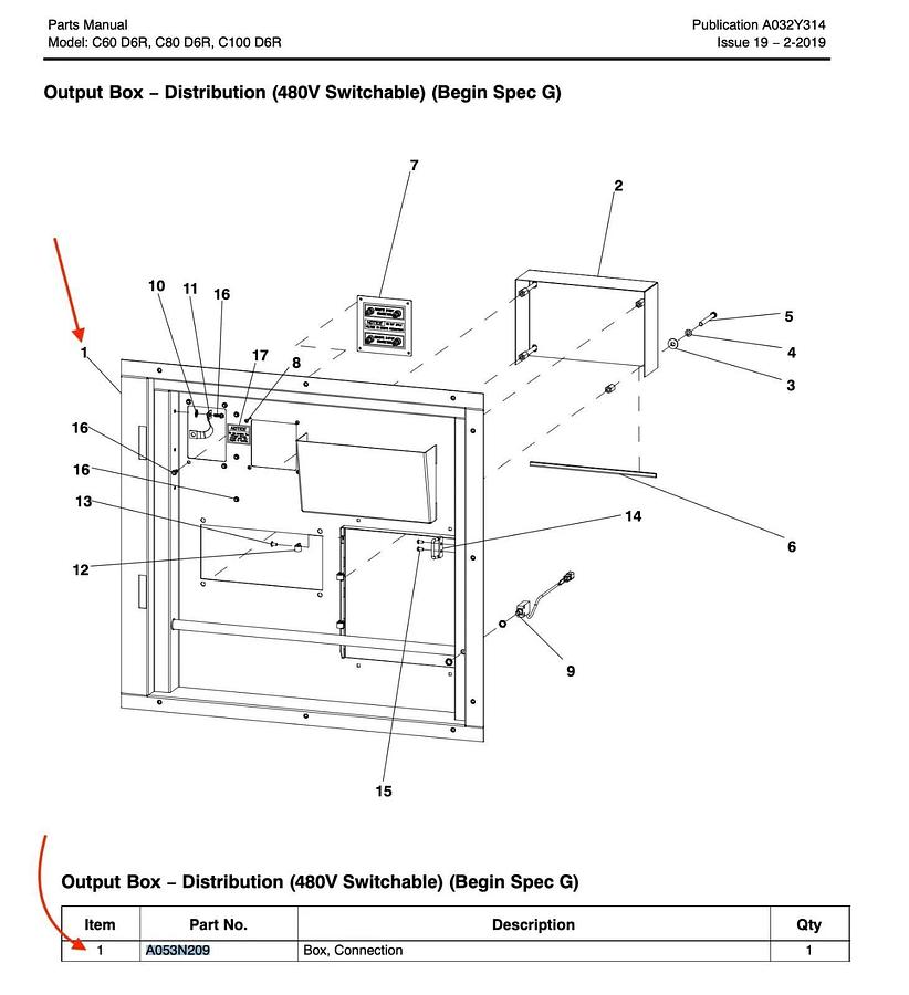 Used Cummins Connection Box For C60D6R C80D6R C100D6R | P/N: A053N209