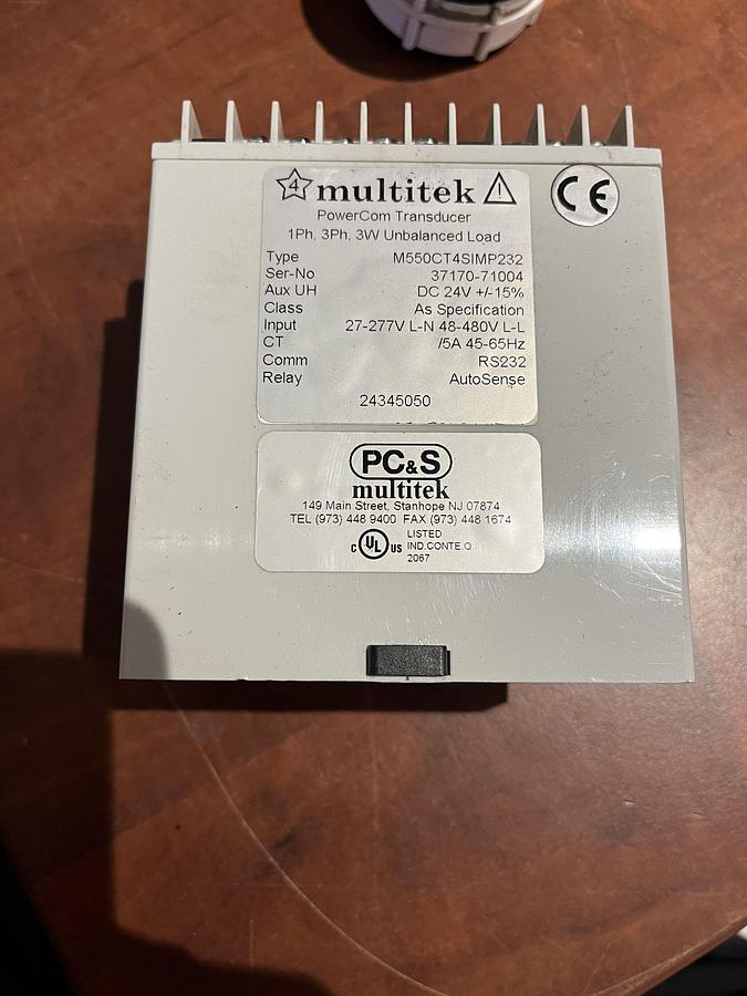 Used Used Multitek M550 PowerCom Transducer | 1PH, 3PH, 3W Unbalanced Load - M550CT4SIMP232