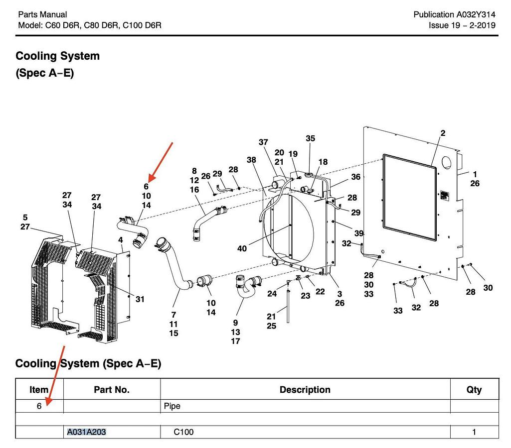 Used New Cummins Cooling System Pipe | Fits C100-D6R | Cummins P/N: A031A203