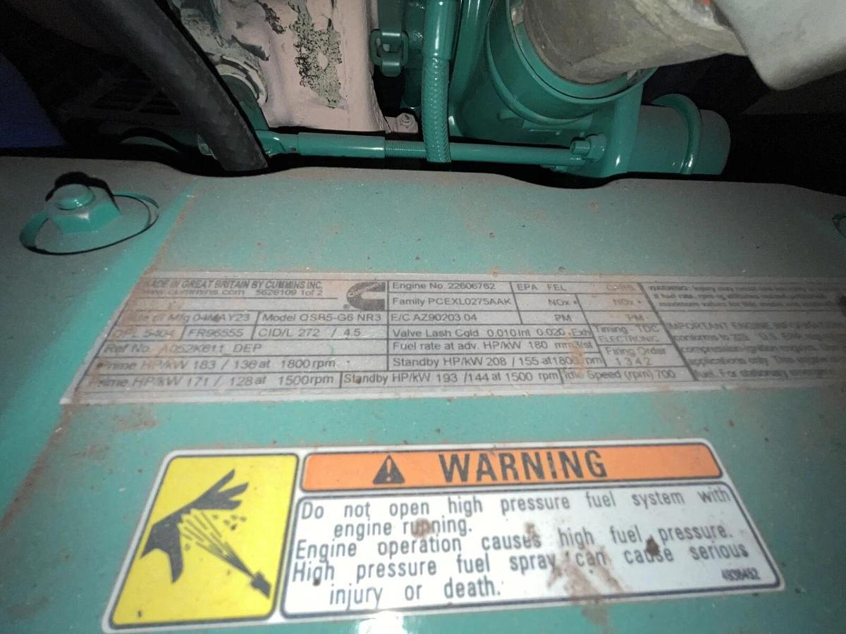 100kW Cummins C100D6R Mobile Diesel Generator S/N: F160974525 - New Engine!