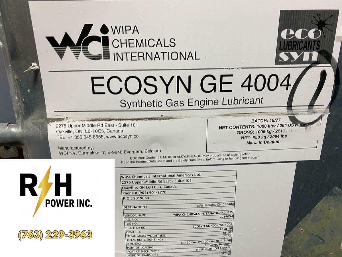 Used WIPA Chemicals Ecosyn GE 4004 | Synthetic Gas Engine Lubricant Oil (264 Gallons)
