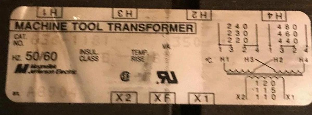 Used Jefferson Electric Machine Tool Transformer 350V 60Hz | 636-1181 6361181
