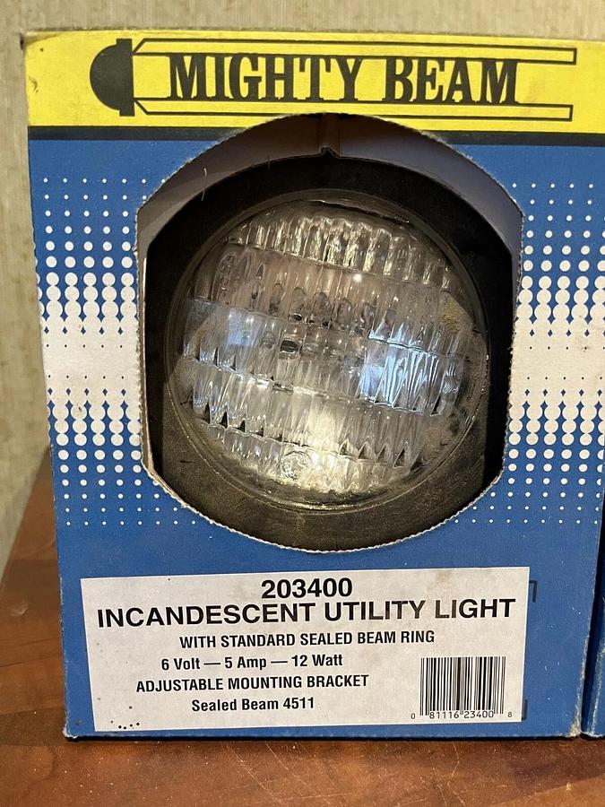 (2 Pack) Mighty Beam Incandescent Utility Light-6 Volt 5 Amp 12 Watt-P/N: 203400