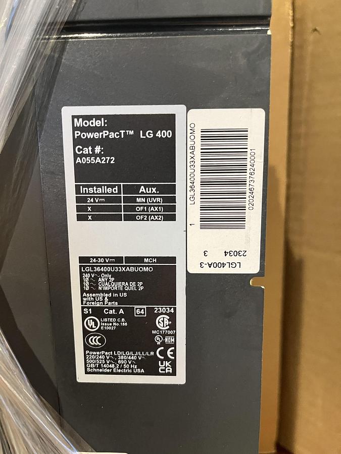 400A | Square D | PowerPacT LG400 | P/N: A055A272
