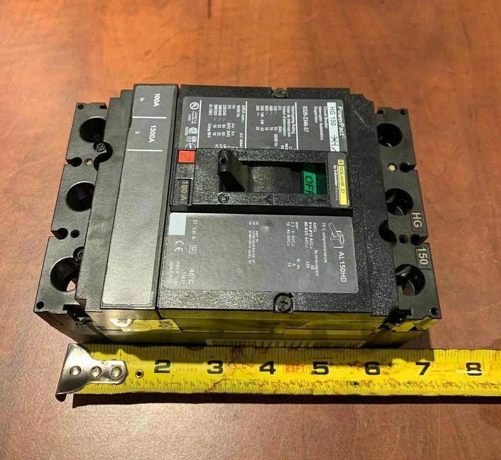 Used 100 Amp Square D HG150 Generator Circuit Breaker HGL36100 | P/N: 320-2346-57