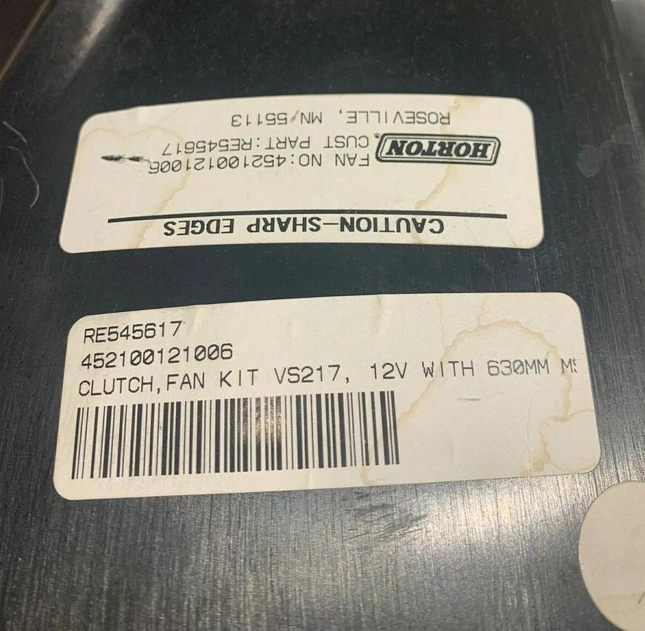 New John Deere 4045HFG93 Electric Blower Fan Assy. | RE545612 RE54617 RE544254