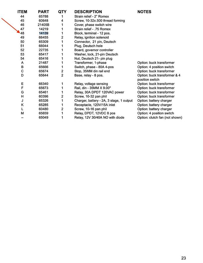 Used Magnum Power Generac Terminal Block 12 Pos. MMG35FHD | P/N: 14139