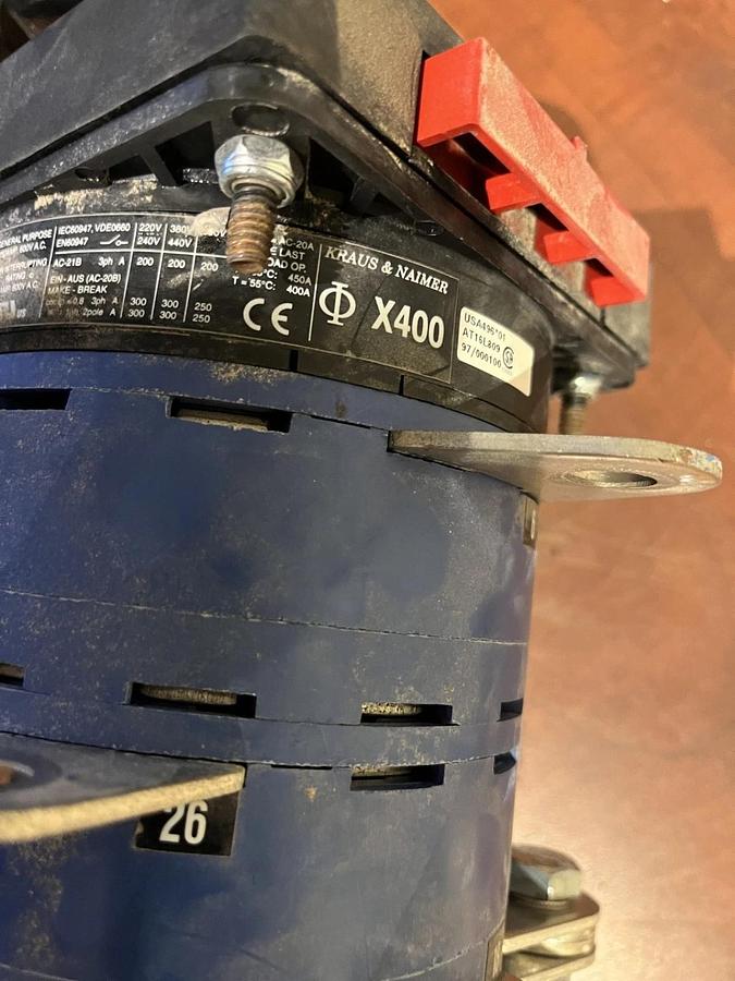 Used Used Kraus & Naimer X400 400A Voltage Selector Switch from C200D2RE