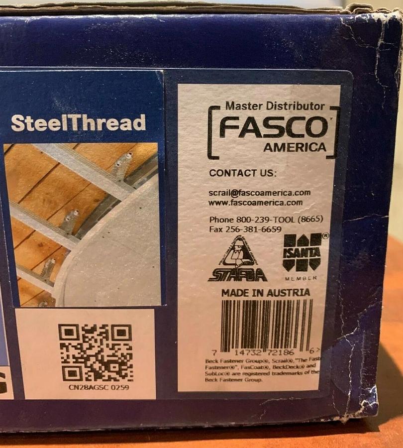 Scrail Fasco Collated Nail Screw Fasteners 1 3/8" Plastic Sheet Coil (1200 Pack)