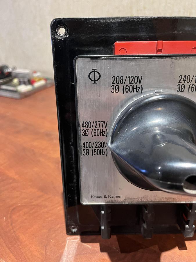 Used 240 Amp 600VAC Kraus & Naimer C315 Voltage Selector Switch from Cummins C150D2RE