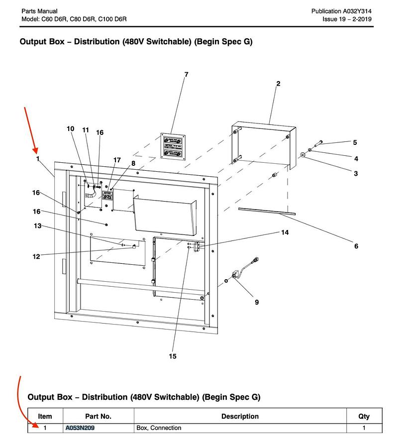 Used Cummins Connection Box For C60D6R C80D6R C100D6R | P/N: A053N209