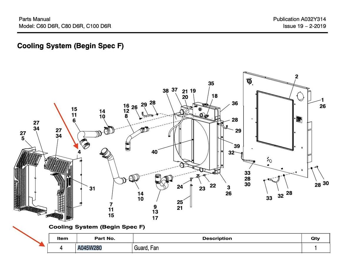 Used Cummins Rental Generator Fan Guard C60D6R C80D6R C100D6R | Cummins P/N: A045W280