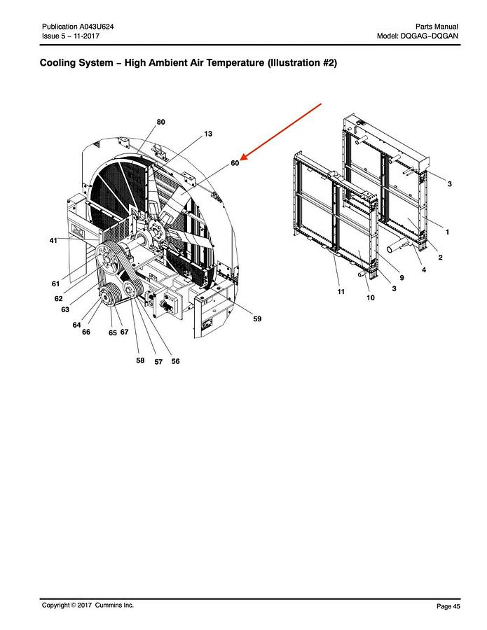 Used New Genuine OEM Cummins Radiator Fan QSK50 P/N: A029V133 | DQGAG DQGAH DQGAJ