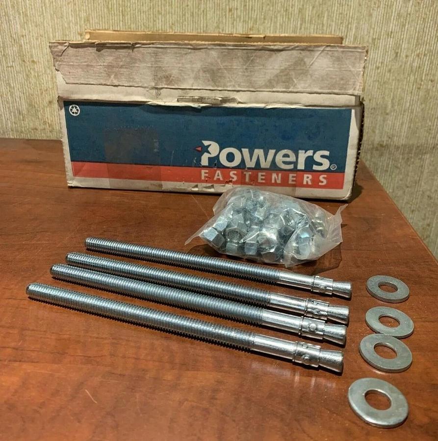 Used Powers Fasteners Power-Stud Carbon Steel 3/8" x 7" LT Wedge Anchor (50 Pack)
