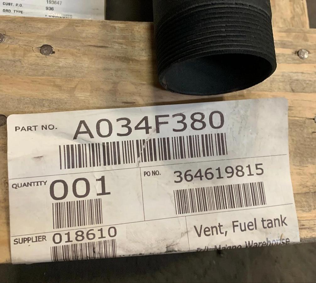 Used New 120" Long 2" NPT Cummins Fuel Tank Normal Vent Extension | P/N: A034F380