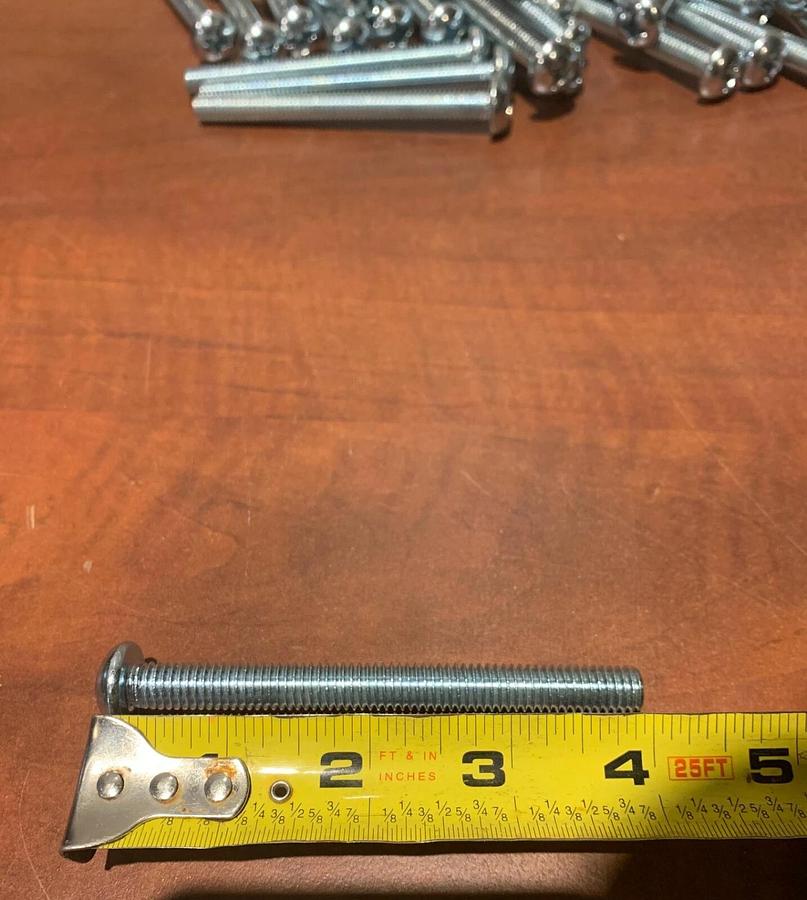 Used (50 Bolts) 3/8" 4" Long Steel Phillips Machine Screws Coarse Thread