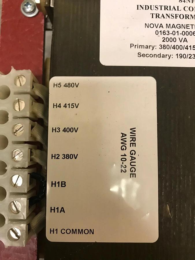 Used Used Nova Industrial Control Transformer 2000VA | 0163-01-0006