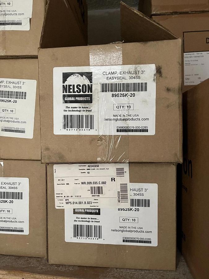 Used (10 Pack) 3" Torca Coupler Exhaust Sleeve Butt Joint Clamp - 304SS - A034C658