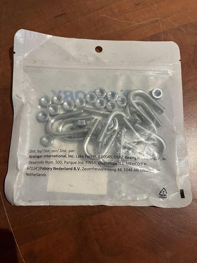 Used (10-Pack) Fabory (1)32TG94 Zinc Plated Steel U-Bolt 1/4-20~1/4 | 1-1/4 x 9/1