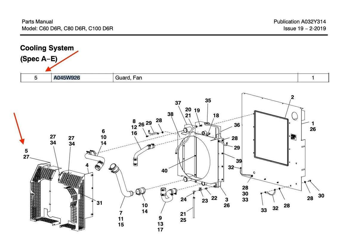 Used Fan Guard for Cummins C60D6R C80D6R C100D6R Generator | Cummins P/N: A045W926