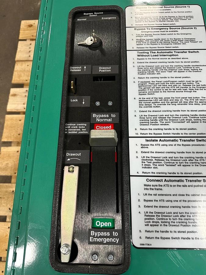 Used Cummins 150 Amp BTPCB-1525128 Automatic Transfer Switch - S/N: I15M877277