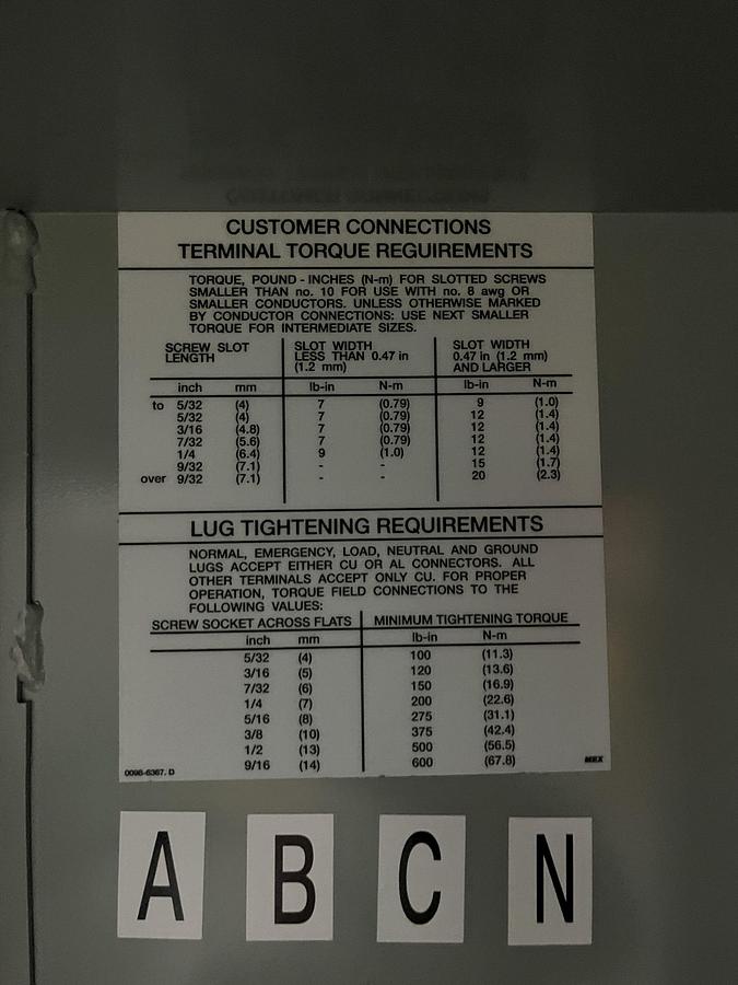 200 Amp 240VAC Cummins OTECSEB Spec. C Automatic Transfer Switch - S/N: D23M229714
