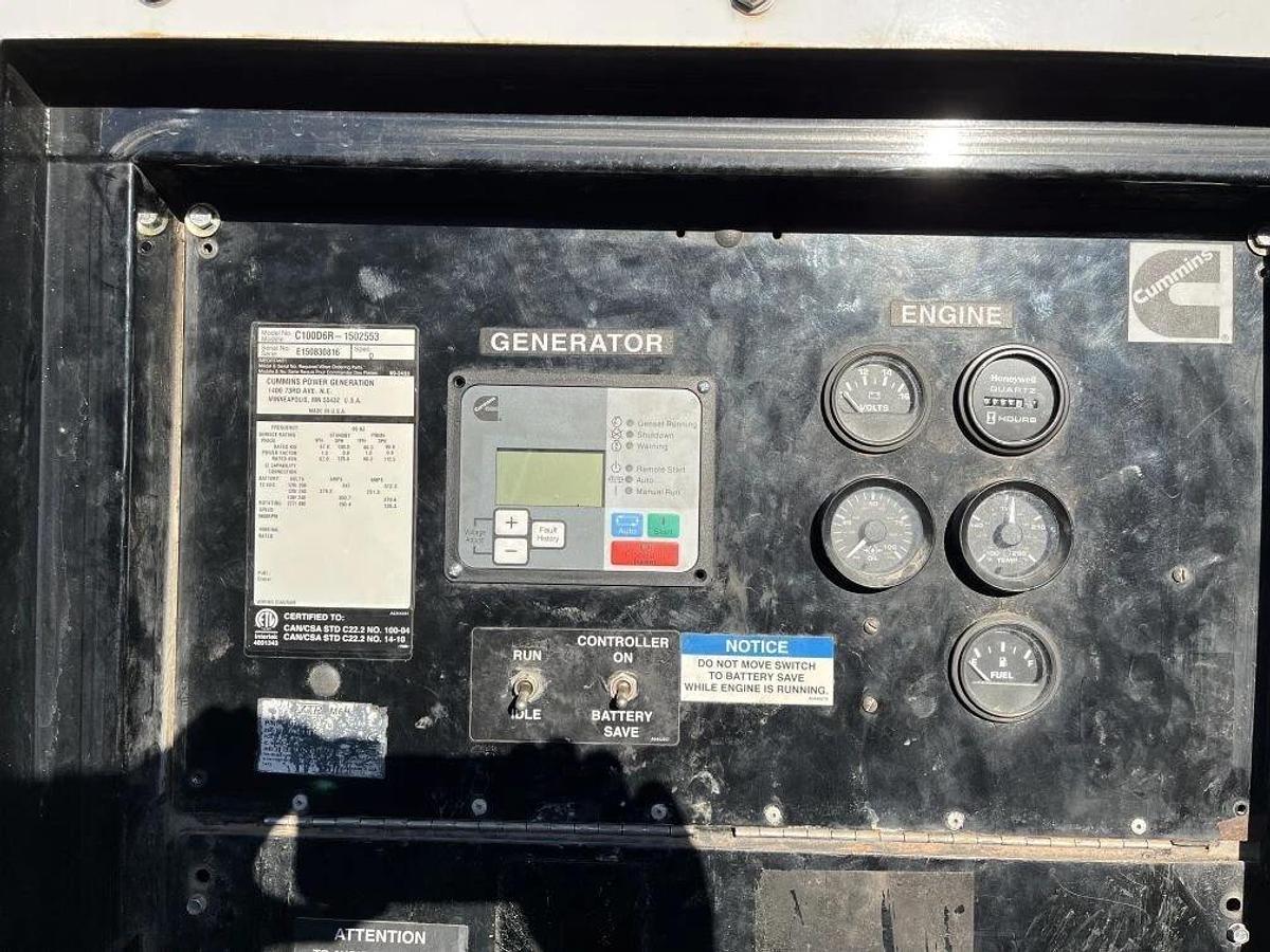 Used 100kw Cummins C100D6R Mobile Diesel Generator (New Cummins Engine!) - E150830816