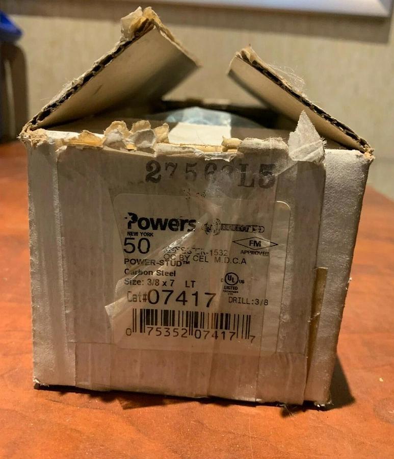 Used Powers Fasteners Power-Stud Carbon Steel 3/8" x 7" LT Wedge Anchor (50 Pack)