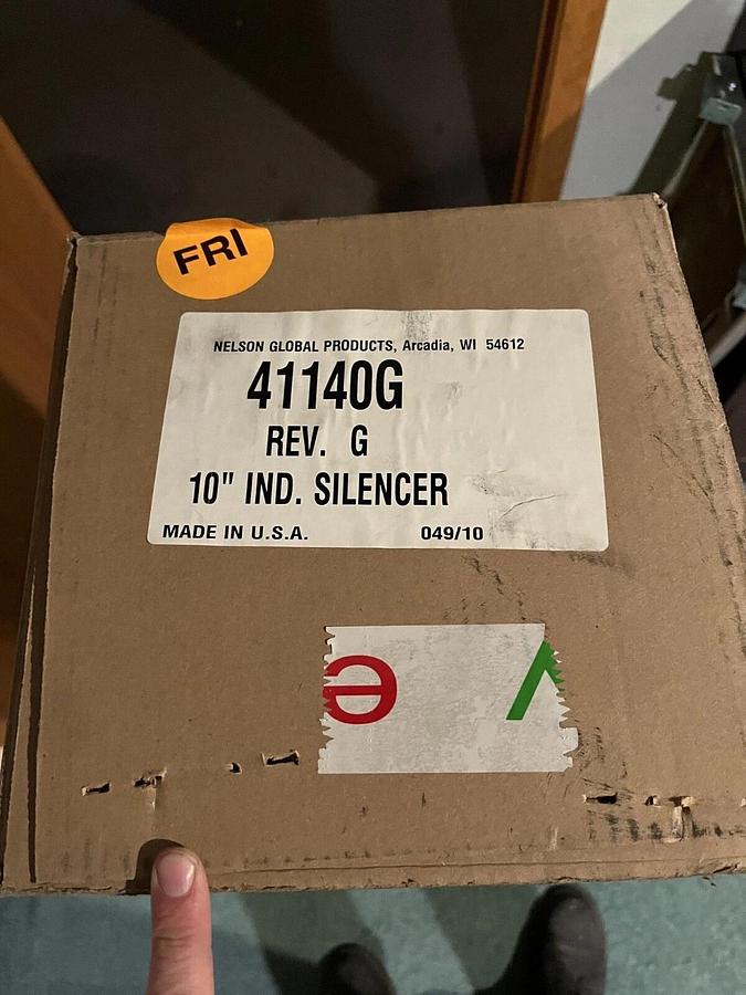New Nelson / Cummins Muffler 41140G 10" IND Silencer- Cummins P/N: 0155-2063-04