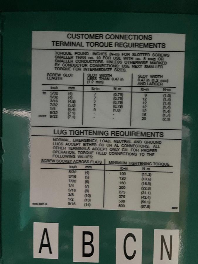 Used 400 Amp Cummins OTECSEC Spec. A Automatic Transfer Switch - S/N: H21M965465