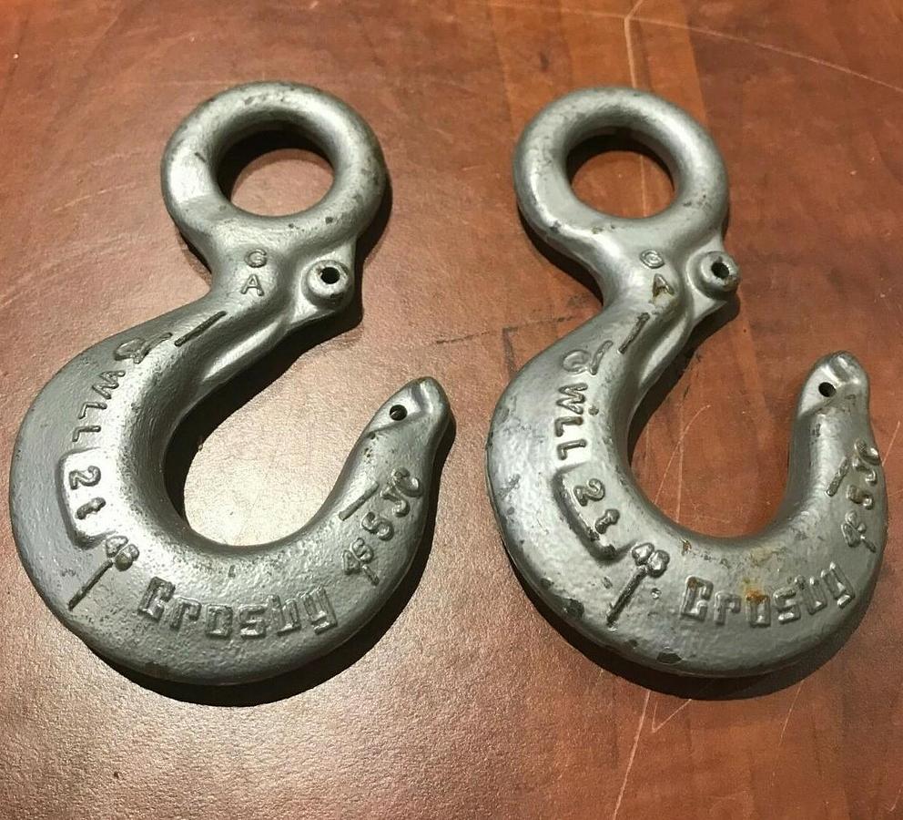 (2 Pack) Crosby 2 Ton (4,000 lbs.) Eye Hook Grade 100 | Lifting Rigging