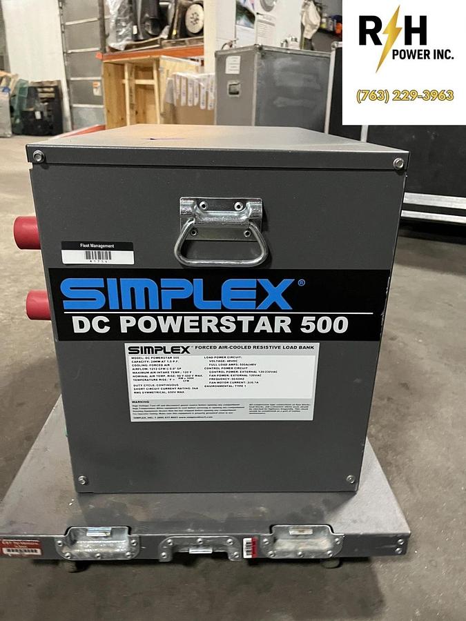 Used Simplex 500 Amp 48V DC Powerstar500 24kW Forced Air-Cooled Resistive Load Bank