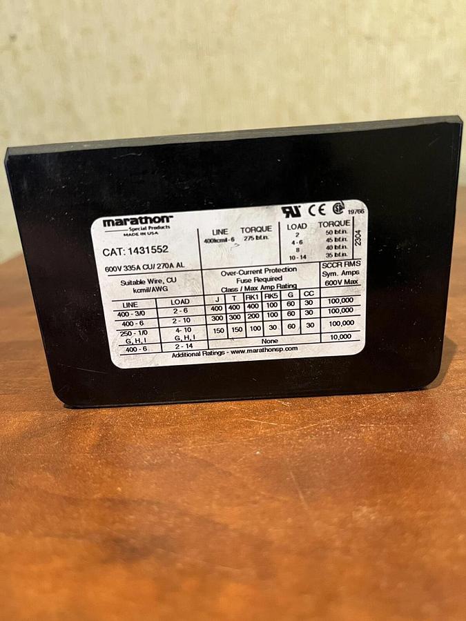 New Marathon Power Terminal Block - P/N: 1431552