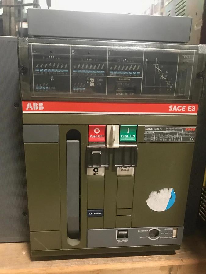 Used 1600 Amp ABB Circuit Breaker w/ Draw-Out Breaker Holder | SACE E3H 16