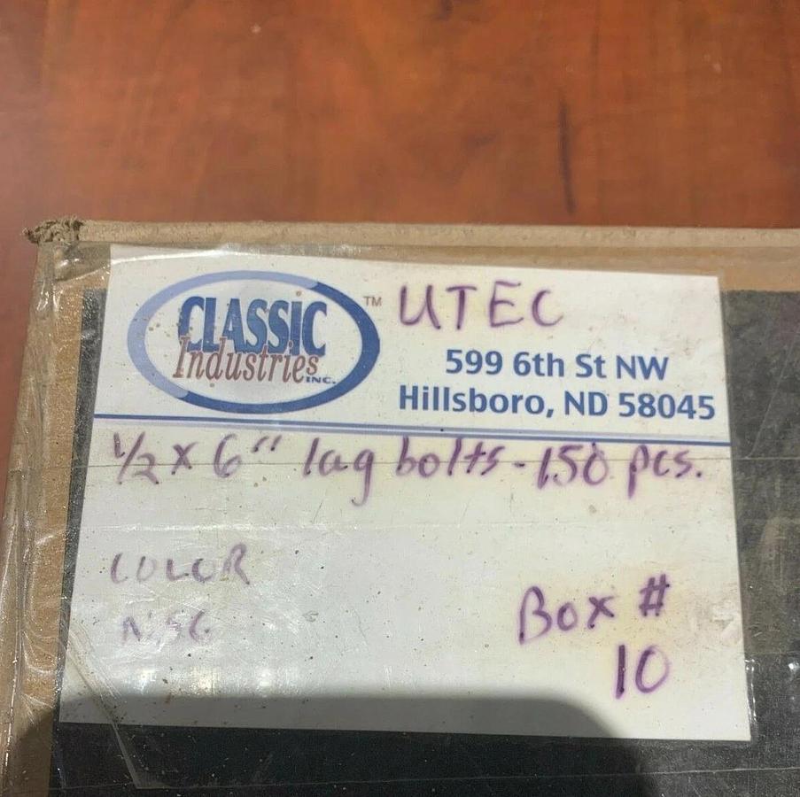Used Brighton Best 1/2" x 6" Bulk Hex Zinc Lag Screws Bolts (150 Pack) PN 486576-100
