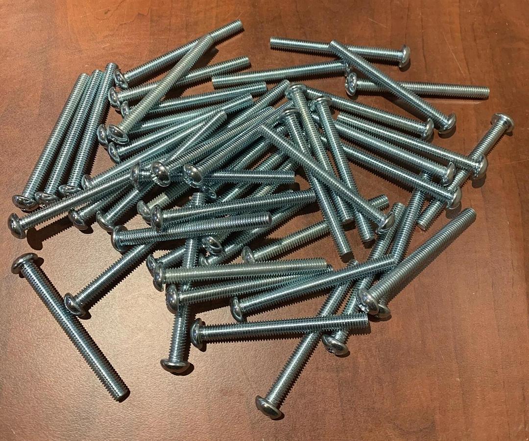 Used (50 Bolts) 3/8" 4" Long Steel Phillips Machine Screws Coarse Thread