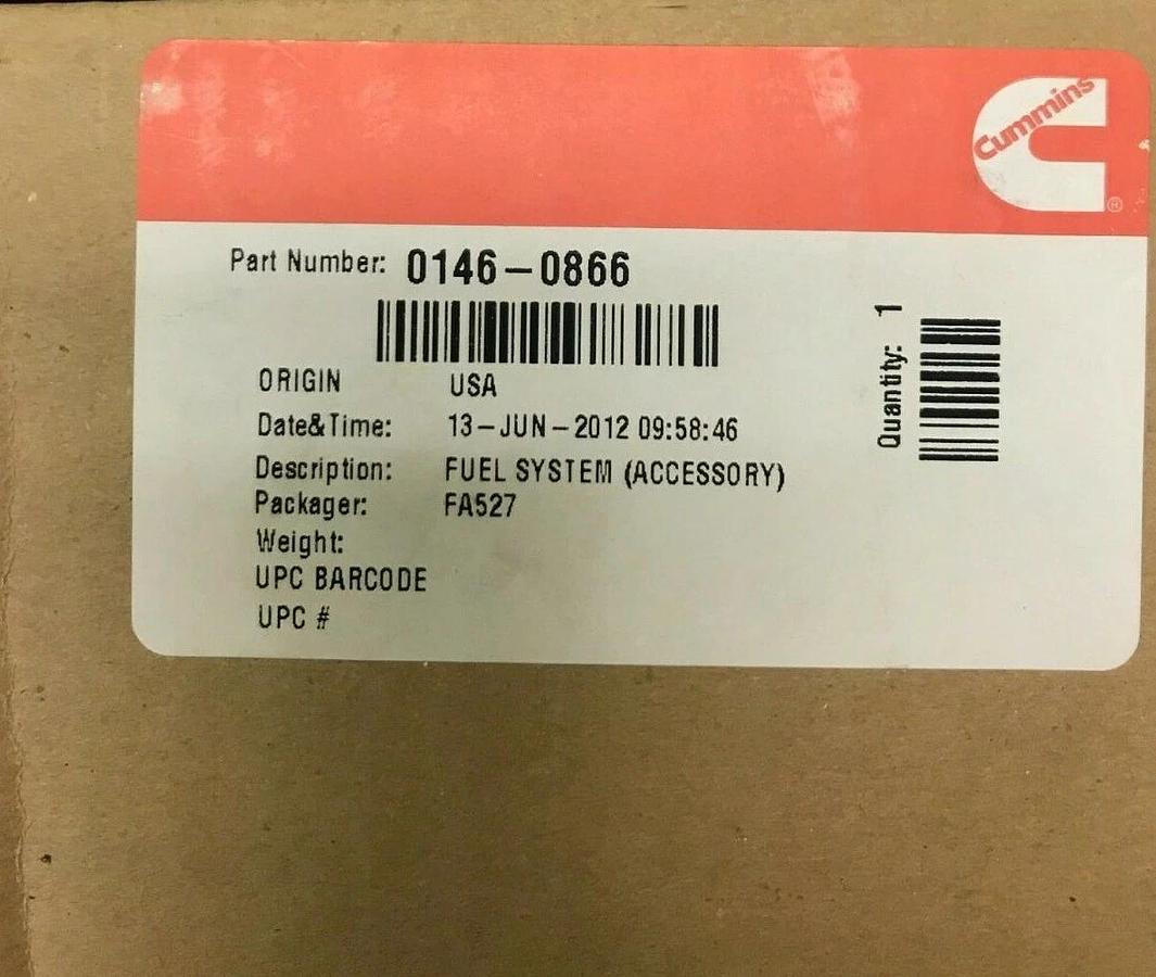 0146-0866 Cummins Generator Part Number | Fuel System (Accessory)