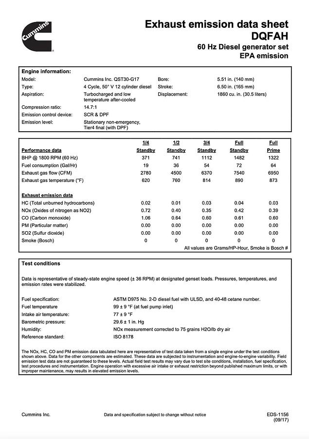 Used Used 1000kW Cummins DQFAH-QST30 (T4F) Stationary Diesel Generator Set