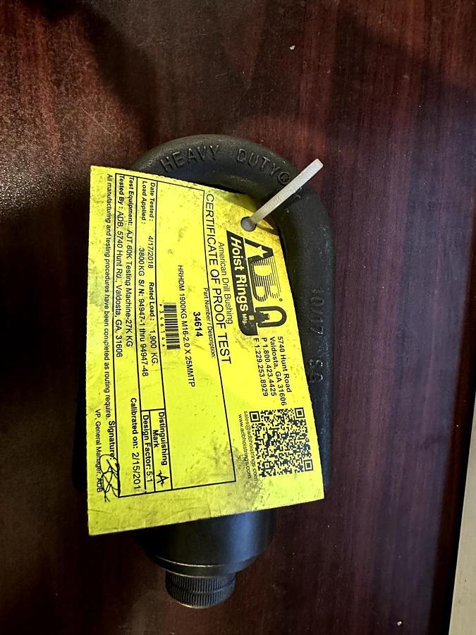 Used American Drill Bushing Hoist Ring I Cummins P/N: A049E191