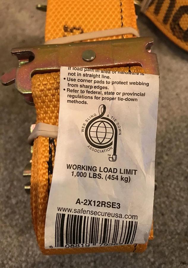 (2PC) 2"x12' Ratchet Logistic Tiedown Straps w/ E Track Fittings Cargo Box Van