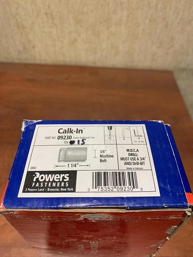 Powers Fasteners Calk-In 1 1/4" Length 3/8" Machine Bolt | P/N: 09230 (15 Pack)