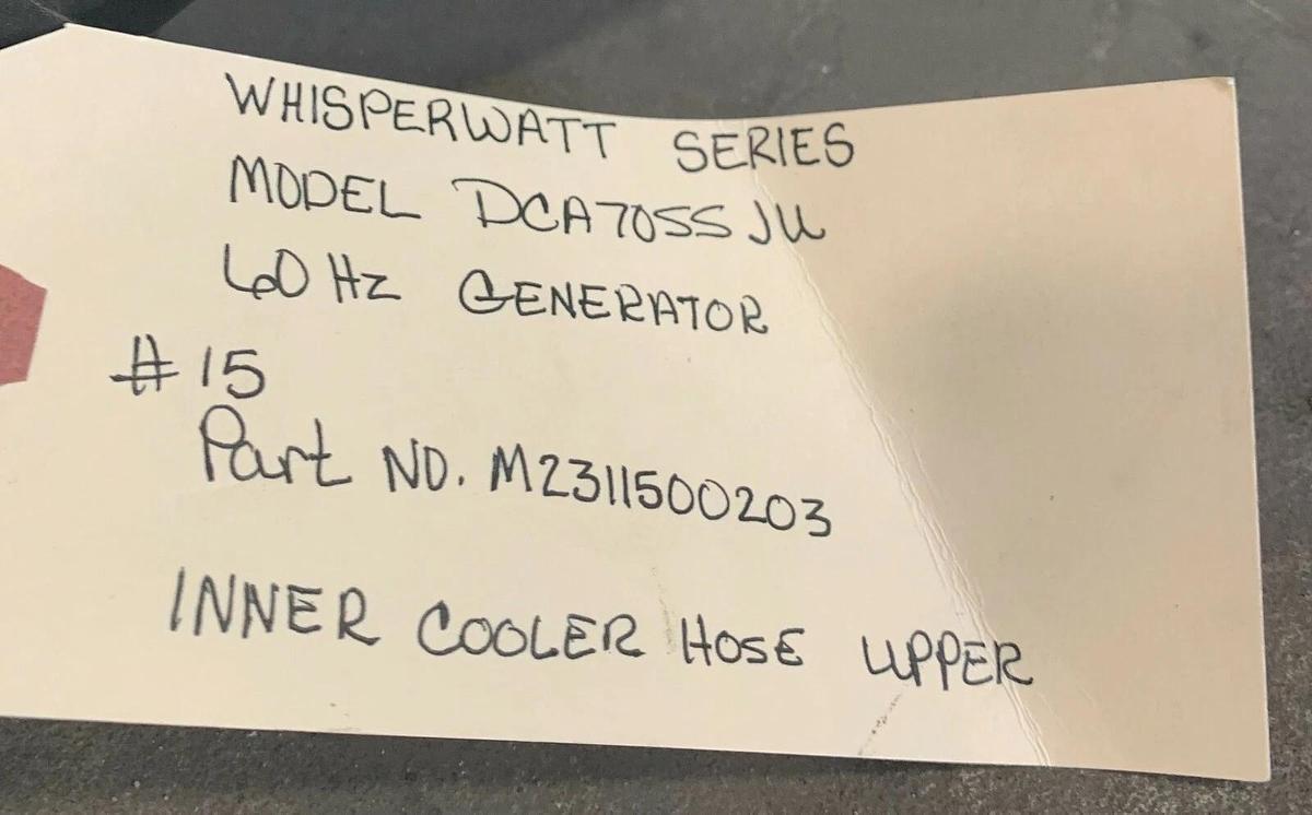 Used Multiquip MQ Power Upper Inner Cooler Hose DCA70SSJU4i | P/N: M2311500203