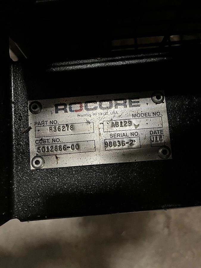 Used Used Rocore Industrial Oil Cooler w/ Fan and Motor - P/N: AB129