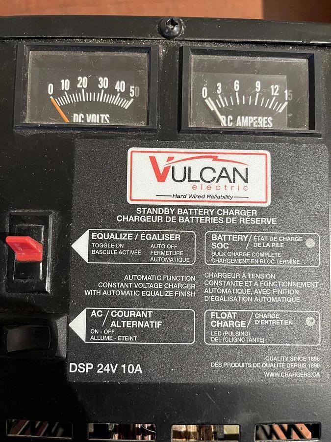 Used Vulcan 24V 10A Industrial Battery Charger DSP24/10W - S/N: 12177